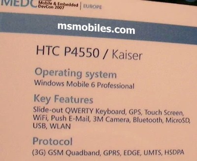 HTC P4550 (HTC Kaiser)